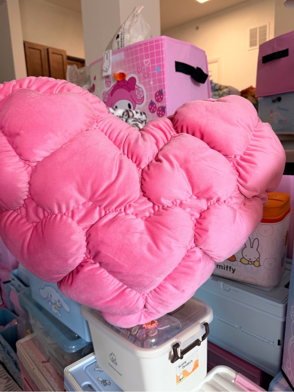 Large Plush Heart Throw Pillow - Pink